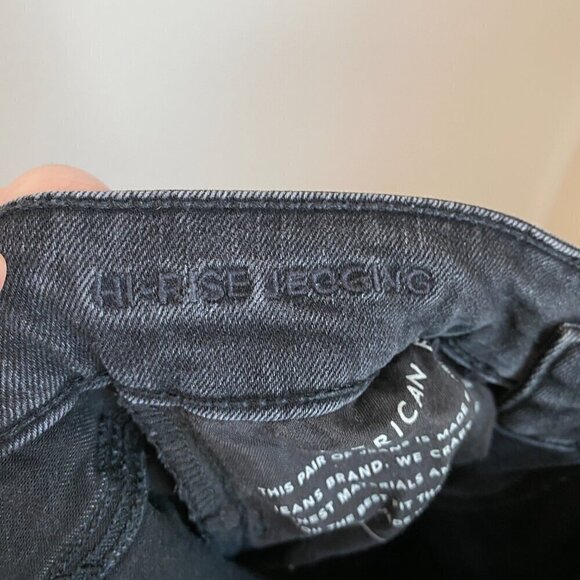 American Eagle Hi-Rise Jegging Destroyed Black 00 - Picture 7 of 8